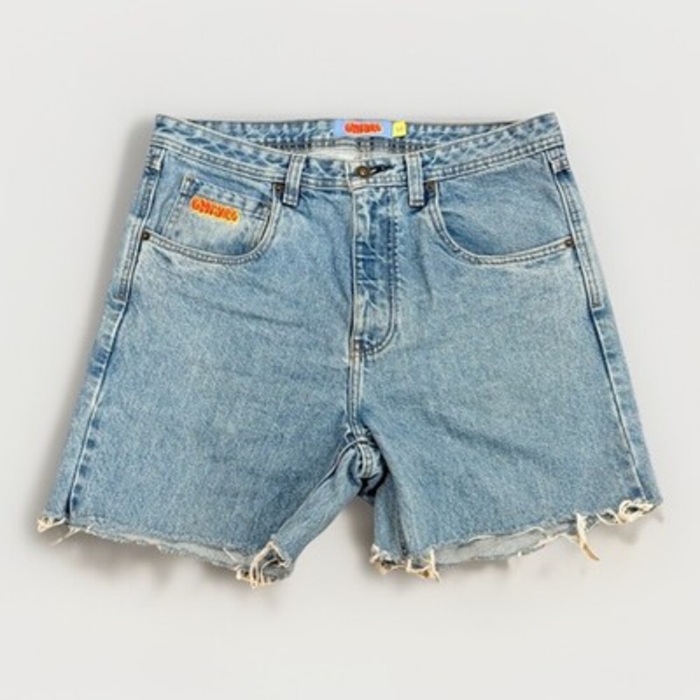 Empyre Shorts Mens 33 Blue Loose Baggy Relaxed Denim Jean Light Wash Cut Off Y2K
